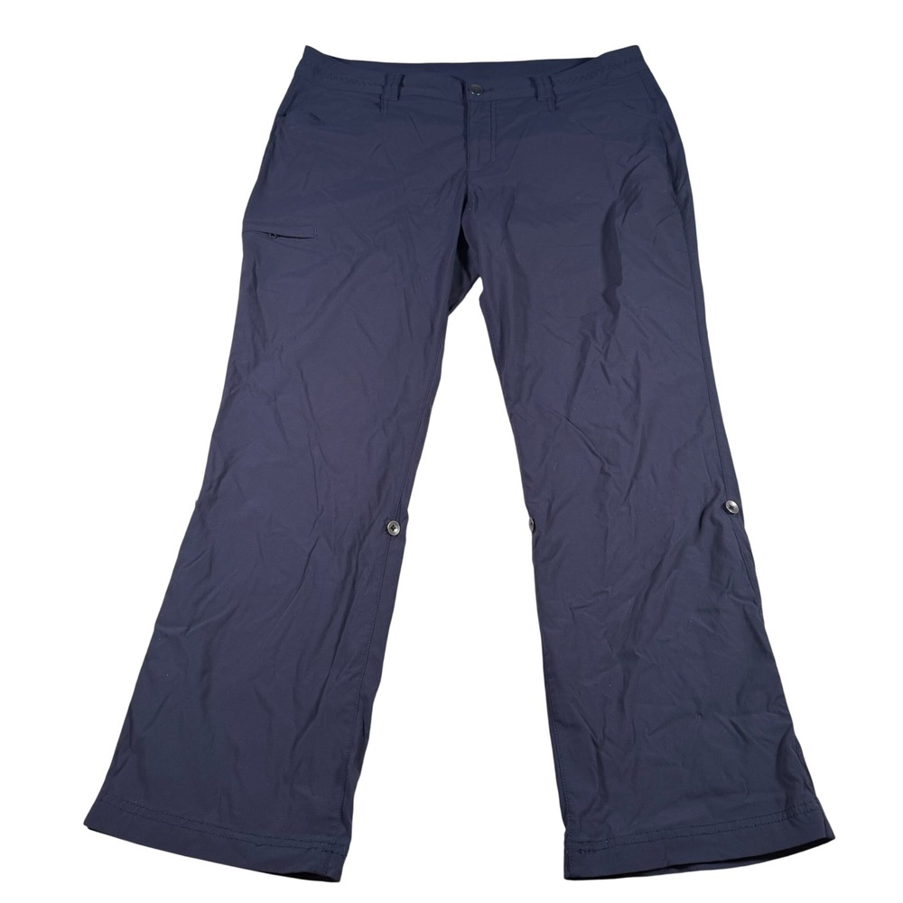Eddie Bauer Travex Pants Women 14 (FITS 35x29) Blue Roll Up Hiking Outdoor